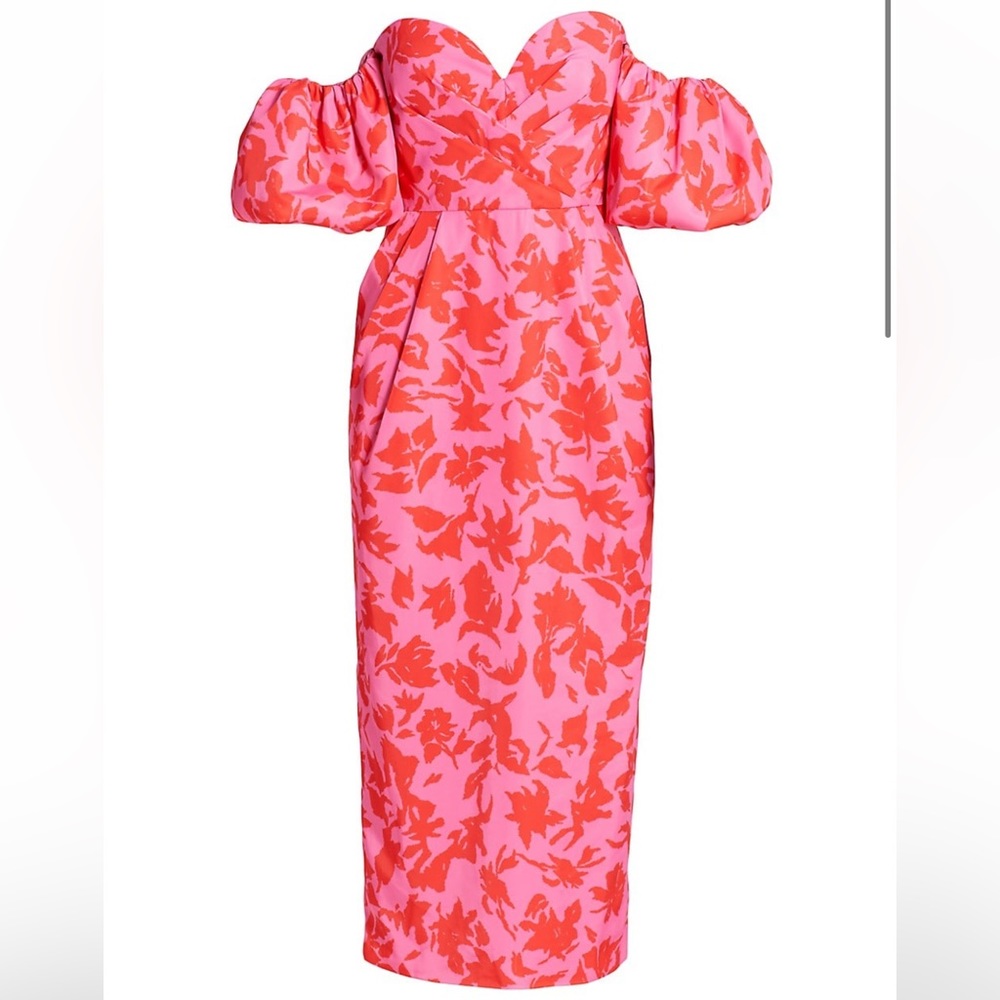 AMUR Micaela Printed Sweetheart dress